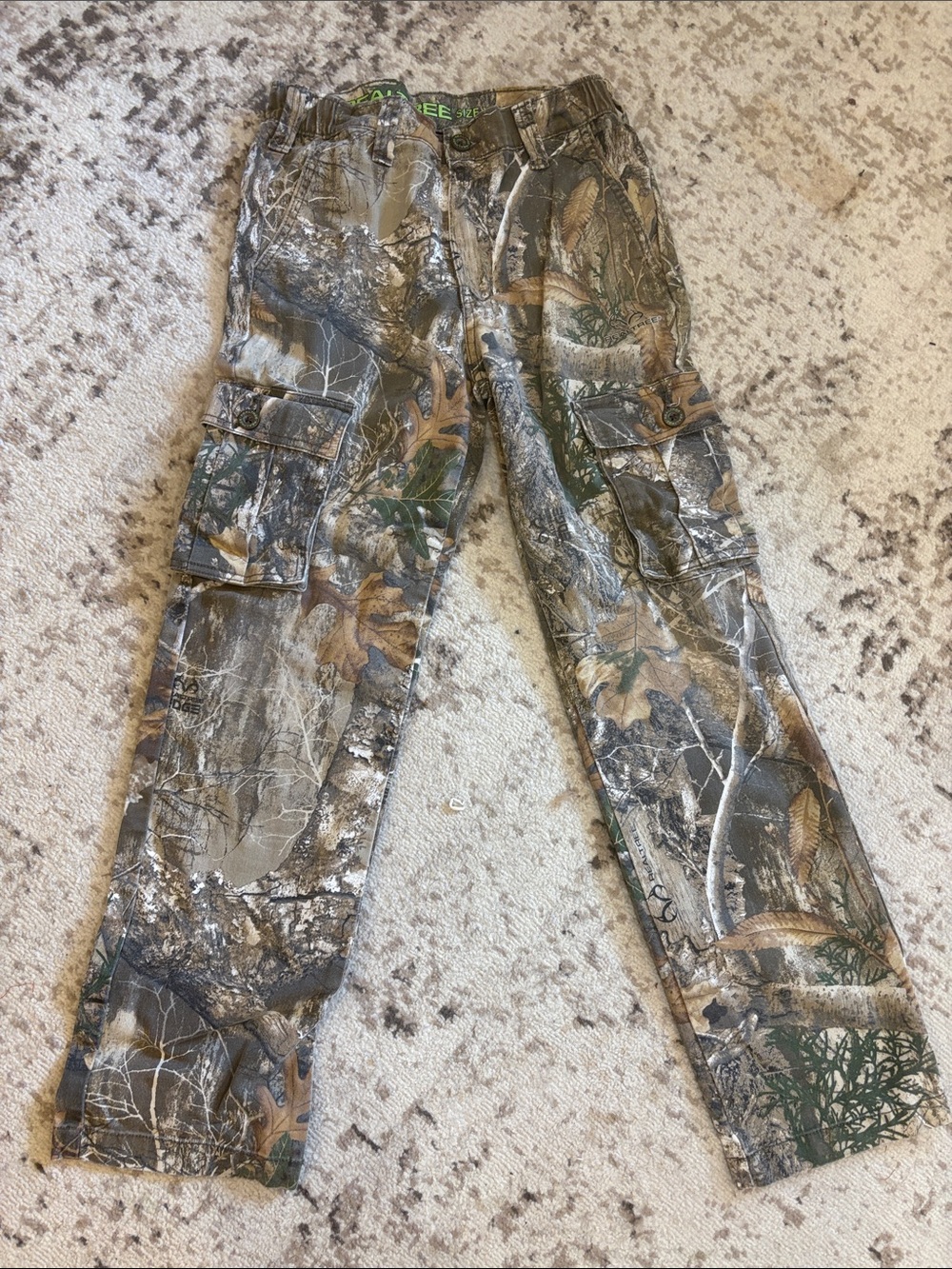 Realtree Camouflage Youth Pants in Green and Brown